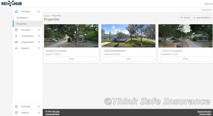 REI Hub Property Screen - © Florida Landlord Insurance