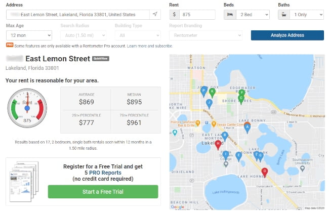 Rental Prices - Rentometer Report